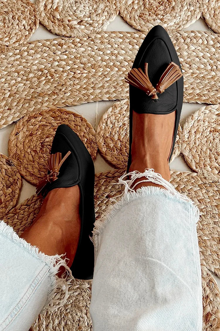 Pointed Loafers with Tassels