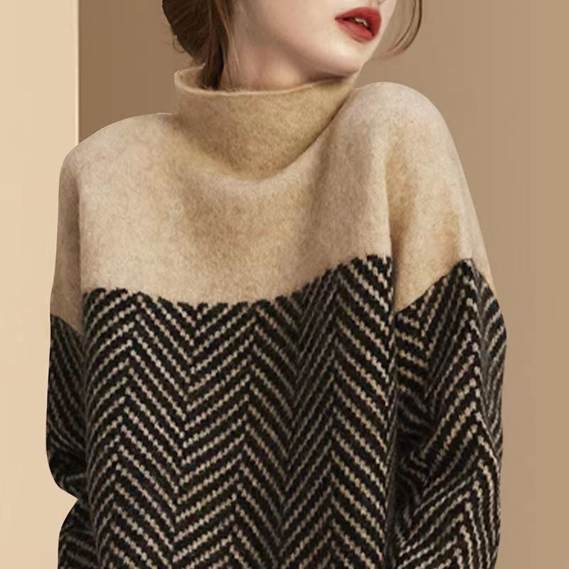 Eva - Herringbone Knit Sweater