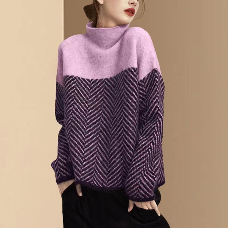 Eva - Herringbone Knit Sweater