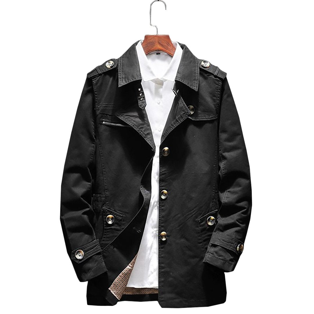 Leroy - Refined Wide Lapel Overcoat