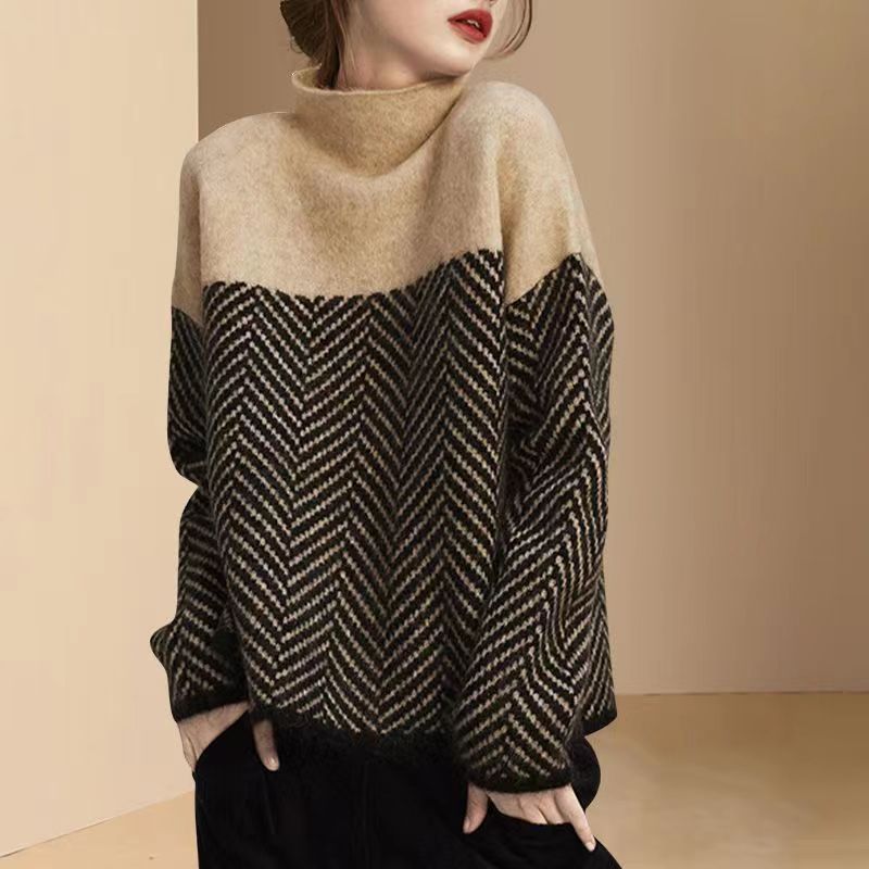 Eva - Herringbone Knit Sweater