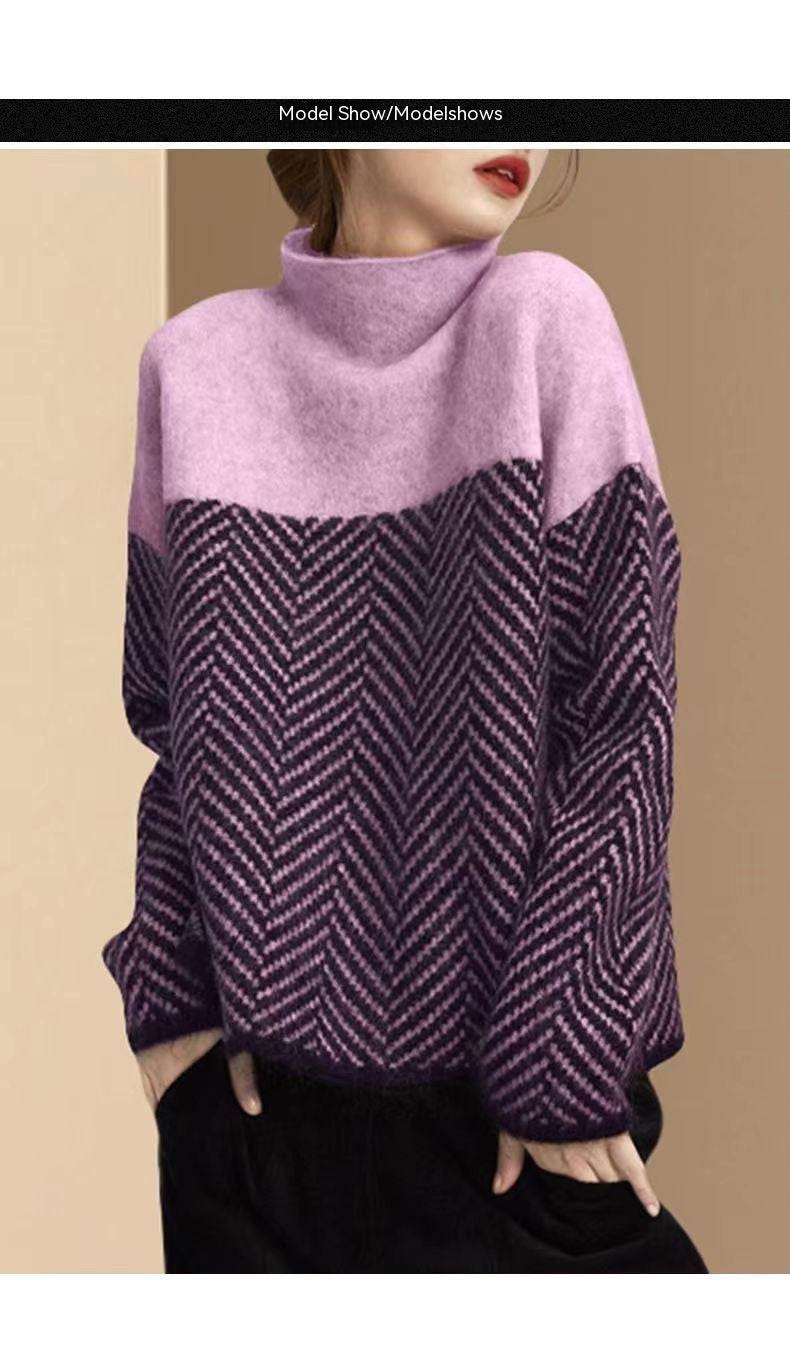 Eva - Herringbone Knit Sweater