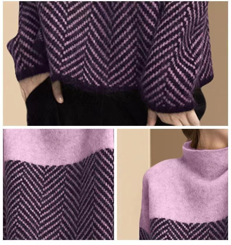 Eva - Herringbone Knit Sweater