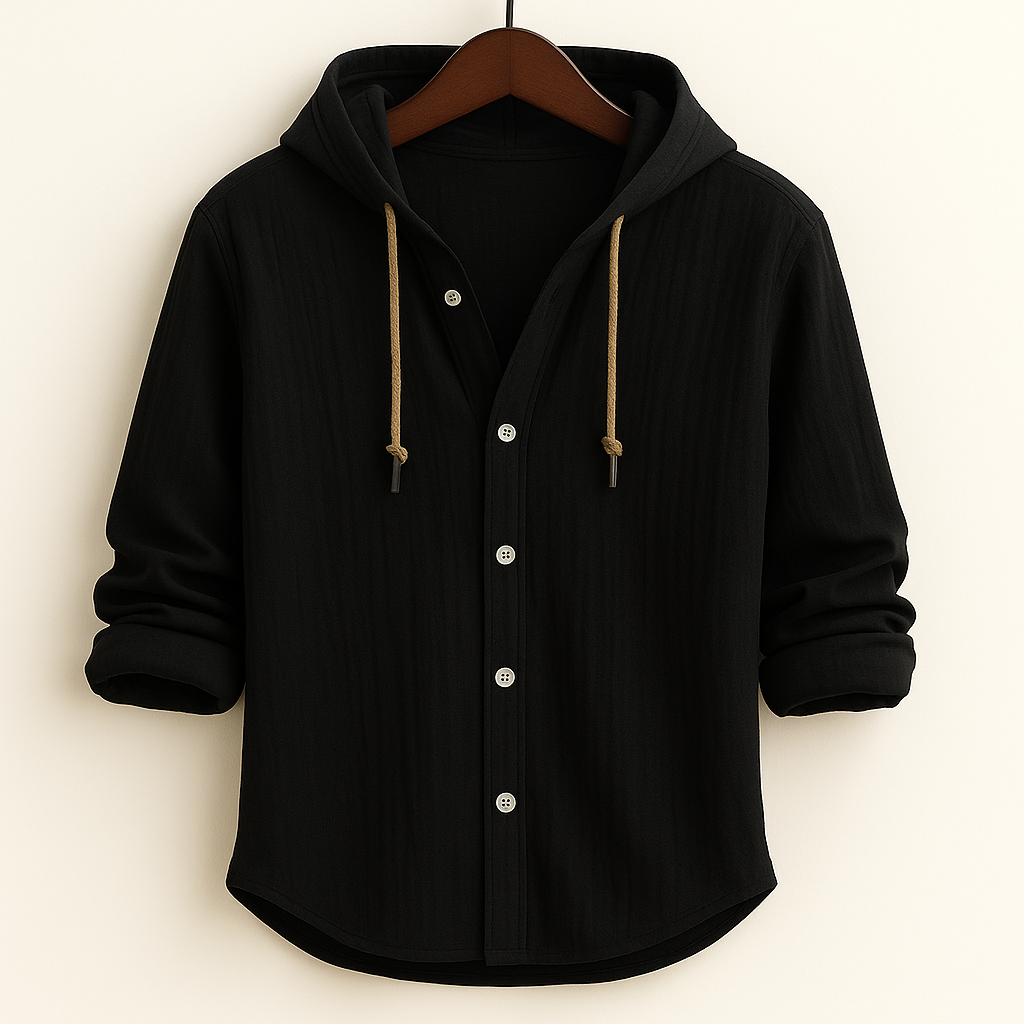 Milton - Relaxed Hooded Button-Up Shirt