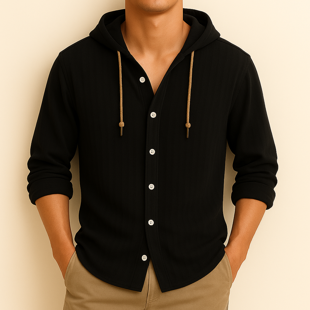Milton - Relaxed Hooded Button-Up Shirt