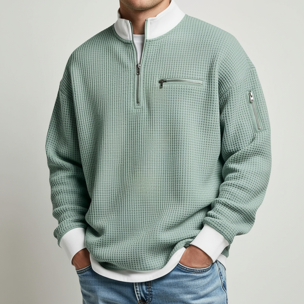 Dylan - Modern Grid Knit Sweater