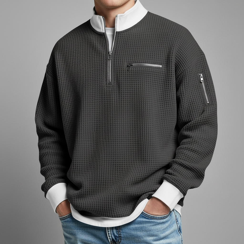 Dylan - Modern Grid Knit Sweater