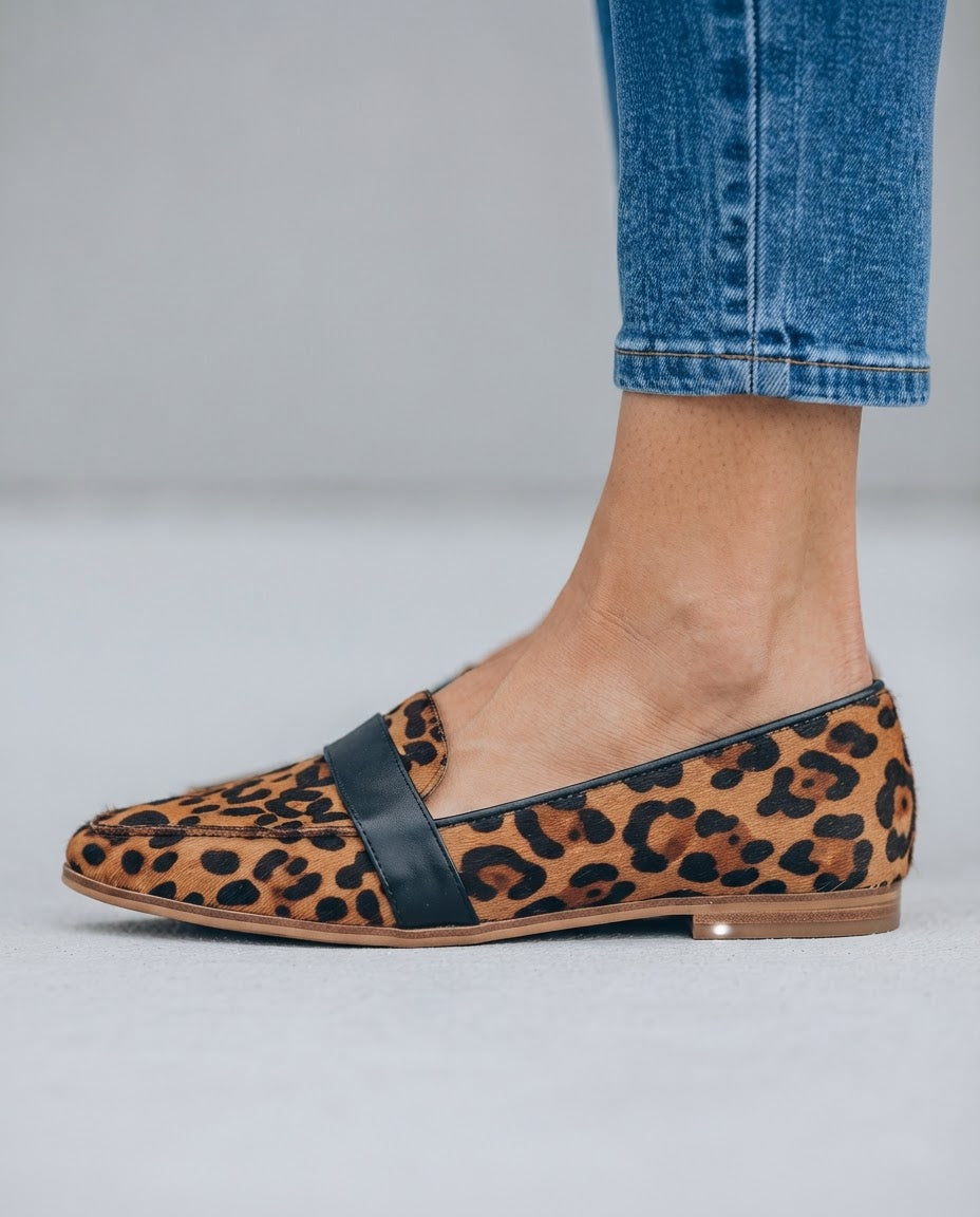 Pointed Moccasin with Strap over the Instep