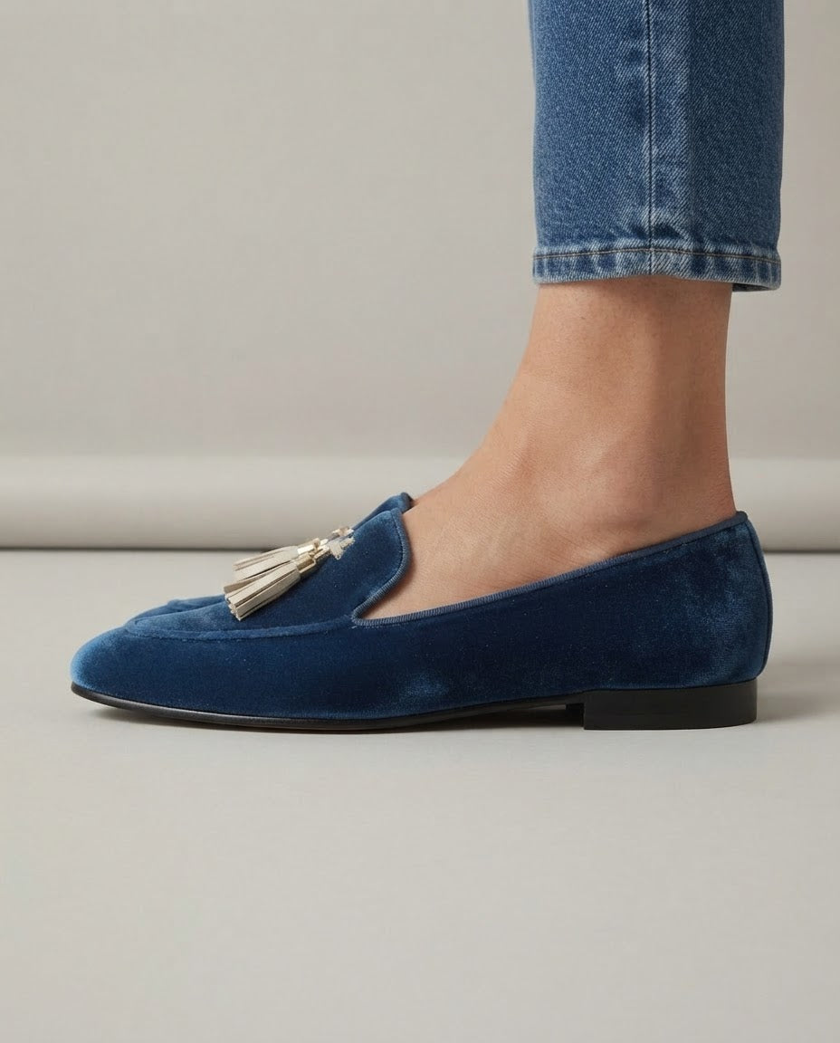 Vittoria Moccasin — Blue Velvet