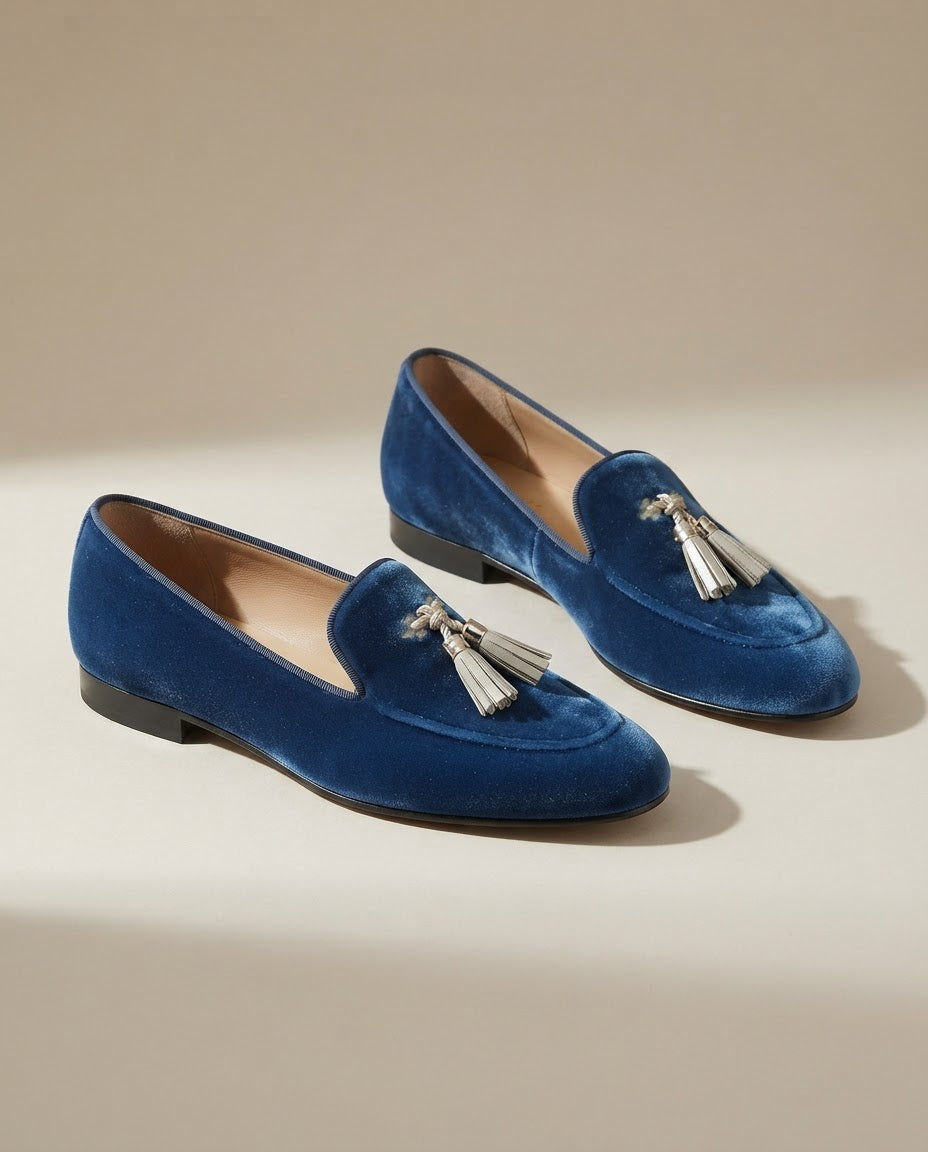 Vittoria Moccasin — Blue Velvet